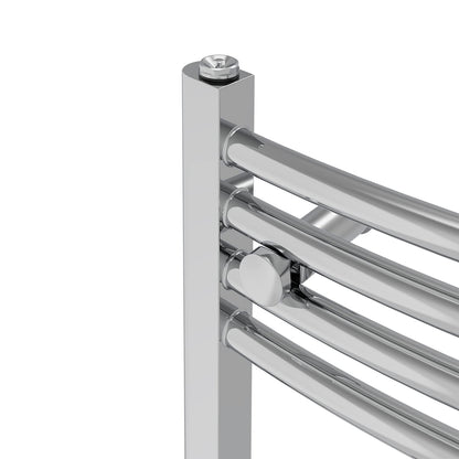 NRG Chrome Heated Towel Rail Curved Designer Bathroom Radiator - 1200×400mm