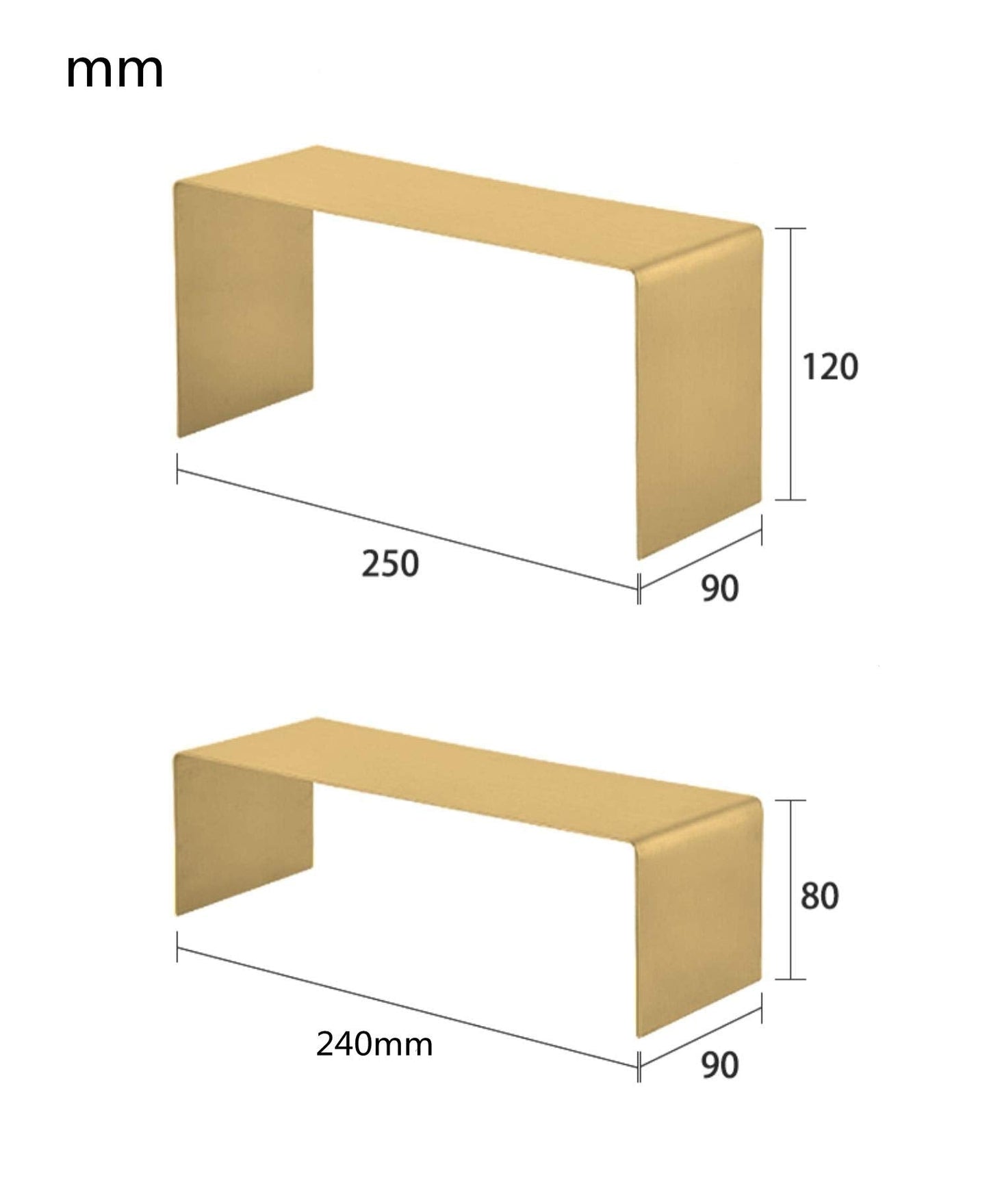 U/ Gold Stainless Steel Handbag Shoe Display Stand Racks 2PCS/SET/PACK