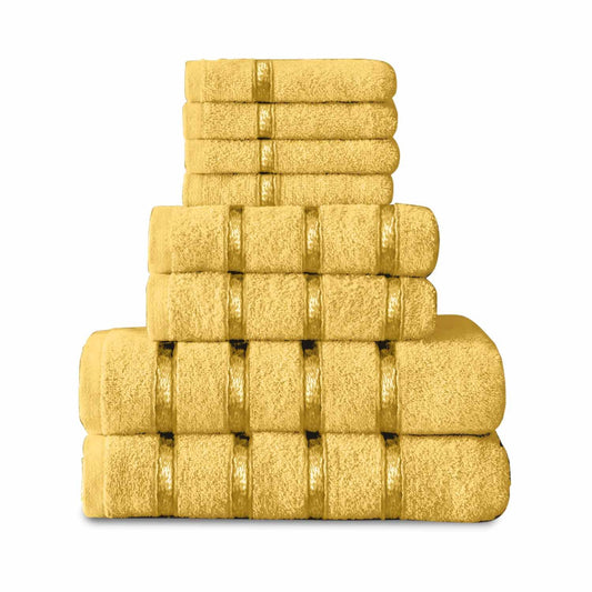 GC GAVENO CAVAILIA 8 Piece Egyptian Cotton Towels - Quick Dry Highly Absorbent Bathroom Towel Bale - (4 Face Towel + 2 Hand Towel + 2 Bath Towel) -