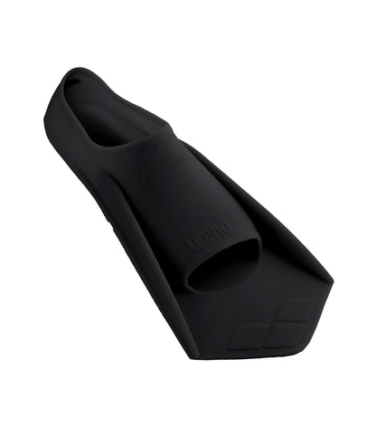 arena Powerfin Swimming Pool Training Fins, Adult Swimming Pool Fins, 100% Silicone Fins, Comfortable Short Swimming Pool Fins, 6-7, Black