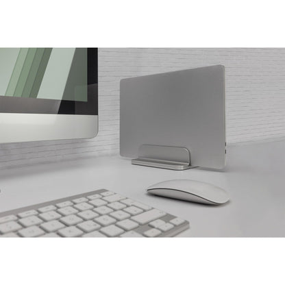 Digitus vertical notebook stand - variable size 7.7-40 mm - anti-slip pads - silicone pads inside - timeless aluminium design - 10kg load capacity