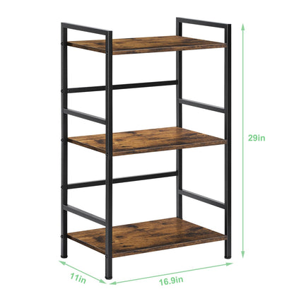 CADUKE 3 Tier Bookshelf, Industrial Style Storage Rack