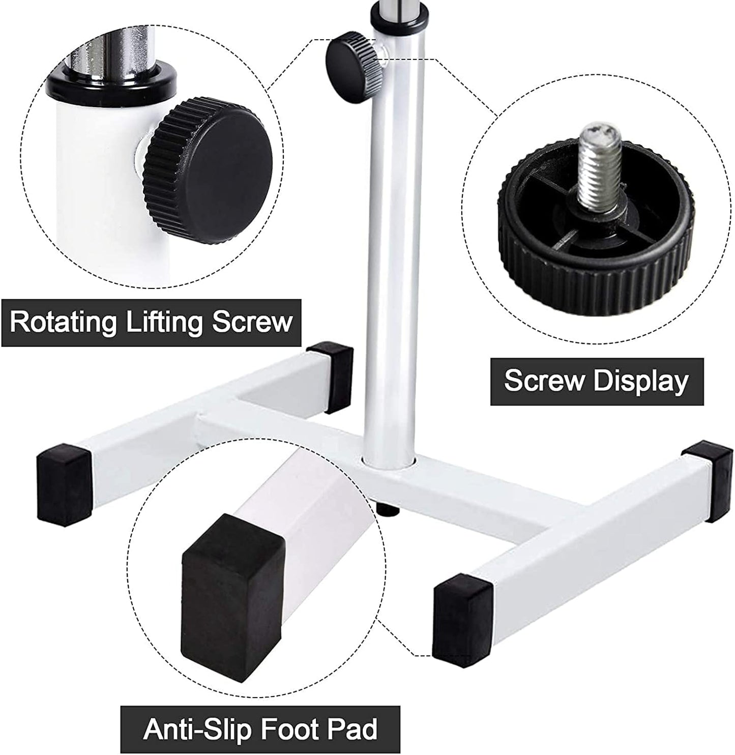 EBANKU Pedicure Foot Rest Stand Stool Salon Spa Beauty Footrest Home Pedicures Adjustable Seat Height Technician Nail Equipment (White)