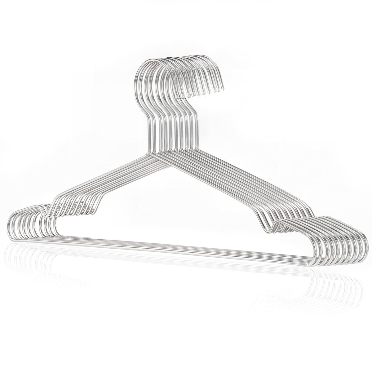 DARUITE Metal Wire Coat Hangers for Clothes, 42cm, Silver 10 Pack