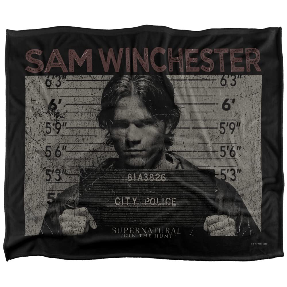 SUPERNATURAL Sam Mug Shot Officially Licensed Silky Touch Super Soft Throw Blanket 152 x 127 cm