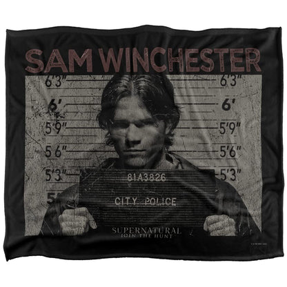 SUPERNATURAL Sam Mug Shot Officially Licensed Silky Touch Super Soft Throw Blanket 152 x 127 cm