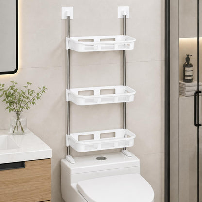 HitlineUK 3 Tier Storage Shelf, Large Capacity Bathroom Organizer, Shower Caddy, No-Drill Installation, Space-Saving Over Toilet Bathroom Shelf