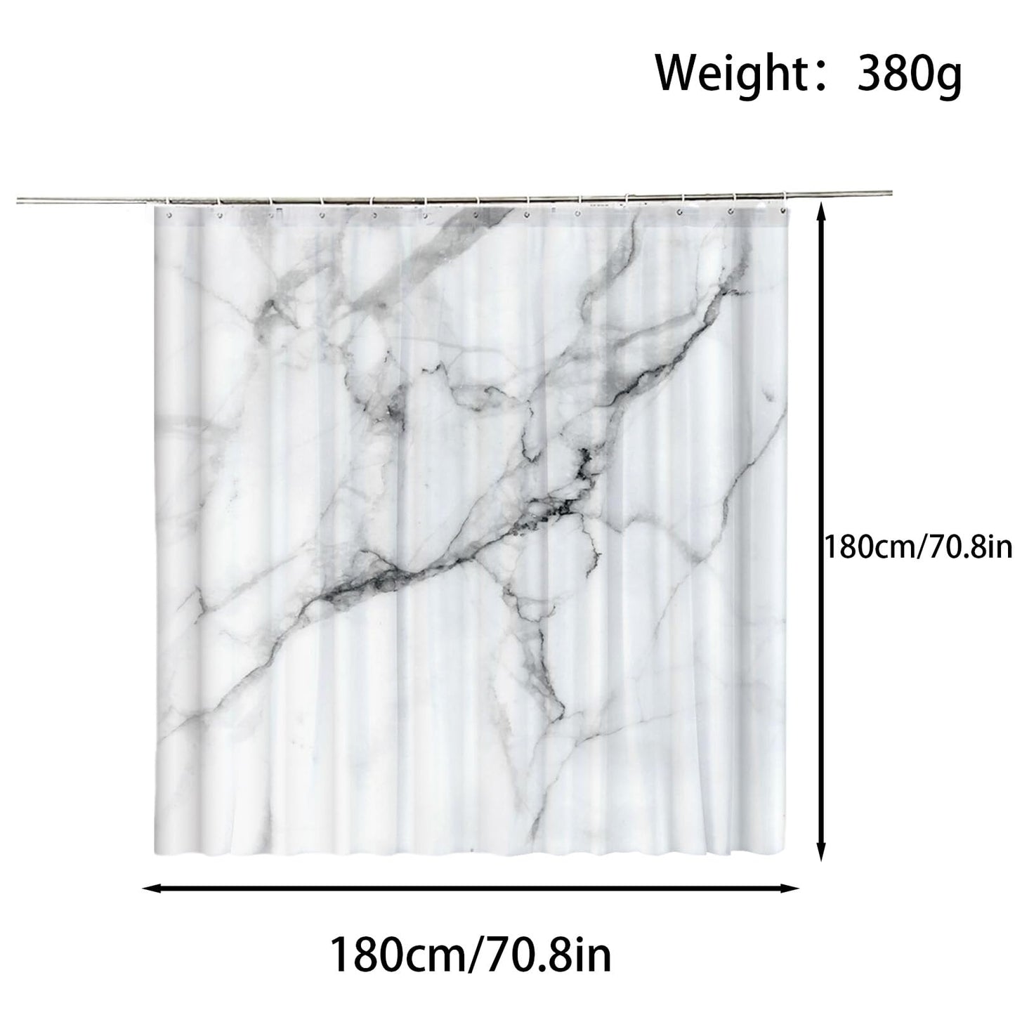 FAIRYGATE Bathroom Window Curtains Shower Curtain Anti Mould Bathroom Curtains with 12 Hooks Washable Shower Curtain Fabric B9014