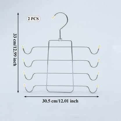 2 Pieces Metal Hangers, Multilayer Hanger, Space Saving Hanger, Foldable, for Tank Tops, Cami, Bra, Swimsuit (Apricot)
