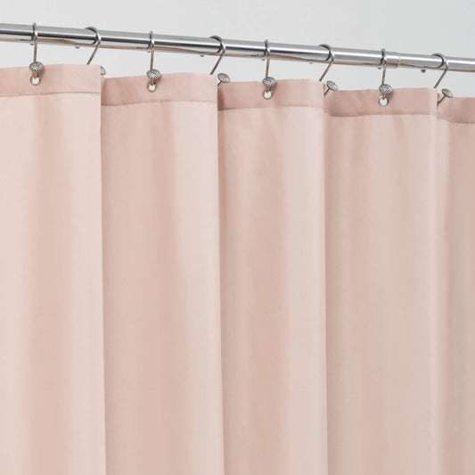 ALYVIA SPRING Pink Shower Curtain Liner Fabric with 3 Magnets - Waterproof Soft Hotel Quality Cloth Shower Curtain for Bathroom, Light-Weight &