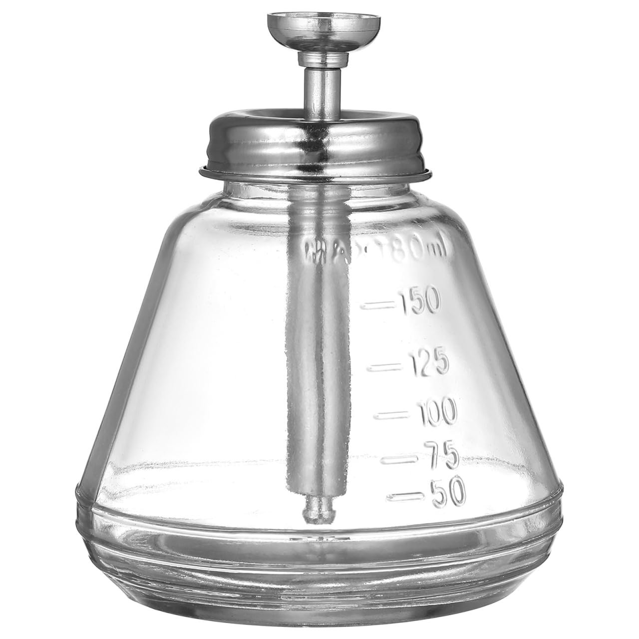 PLAFOPE Pump Dispenser Bottle 180ml Push down Press Bottle for Nail Polish Empty Bottle Liquid Press Pumping Glass Material