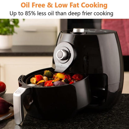 Otek 4.5L Air Fryer | 1450W | Low Fat | Healthier Oil Free Frying | Compact Cooker Oven | Timer | Rapid Heating & Air Flow Circulation | Adjustable