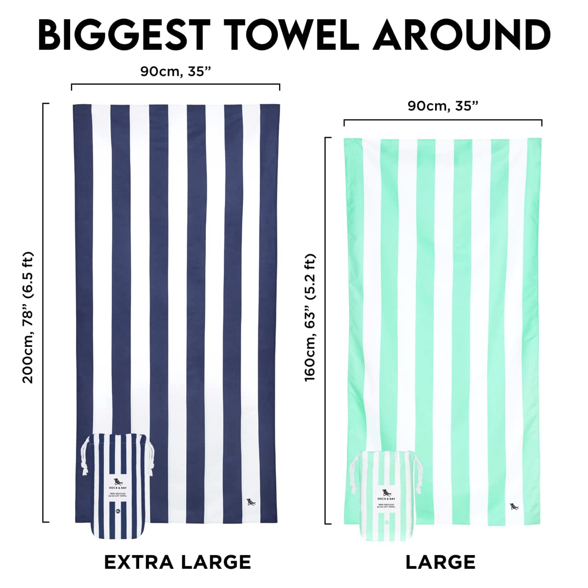 Dock & Bay Quick Dry Beach Towel - Cabana - Ipanema Orange, Large