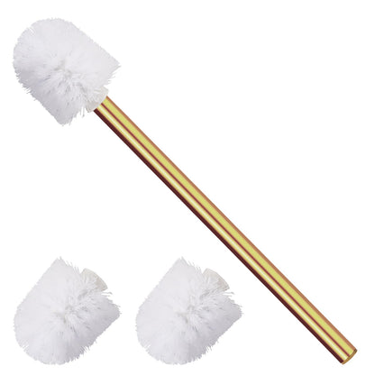 Gold Toilet Brush Replacement Brushes Only, Bring 3 ø 7.5 Cm White Toilet Brush Replacement Head Screw On, Toilet Cleaner Brush