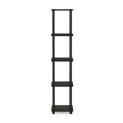 Furinno TURN-N-TUBE Storage Shelves, 5-Tier Square Book Shelf, Corner Shelf, Toolless Open Shelves, Round Tubes, for Organization and Storage