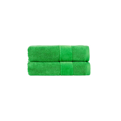 Christy Prism Hand Towel Set | 2 pieces | Vibrant Colours | 100% Turkish Cotton | Super Soft and Fluffy | Quick Dry | Absinthe Green