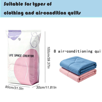 ZFFAFUR No-Pump Vacuum Storage Bags 2-Pack Large – Press & Seal Space Saver for Clothes, Duvets, Pillows & Blankets – Keeps Bedding Dry