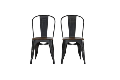 DHP Furniture Fusion Metal Dining Chair Black, Pack of 2