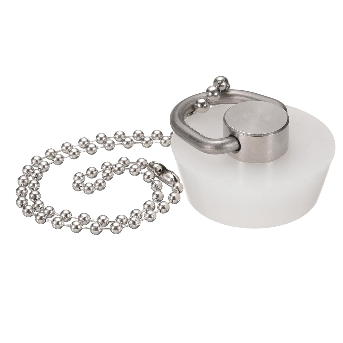 sourcing map Drain Stoppers, Silicone Bathtub Stopper Sink Plugs Caps with Hanging Ring and 15" Bead Chains for Bathtub Kitchen Bathroom
