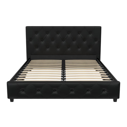 DHP Dakota Upholstered Platform Bed, Black PU Double