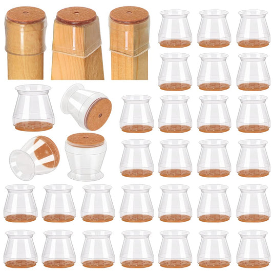 32 Pcs Chair Leg Floor Protectors for Hardwood Floors Silicone Covers to Protect Wood Tile Floors Felt Pads Furniture Leg Caps(Medium)