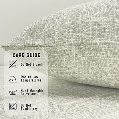 GONOVE Cushion Covers 60×60cm Solid Soft Cotton Linen Throw Pillow Cover Set of 4 Decorative Plain Pillowcase Square Cushion Cover for Home Sofa Bed Chair Décor, Beige