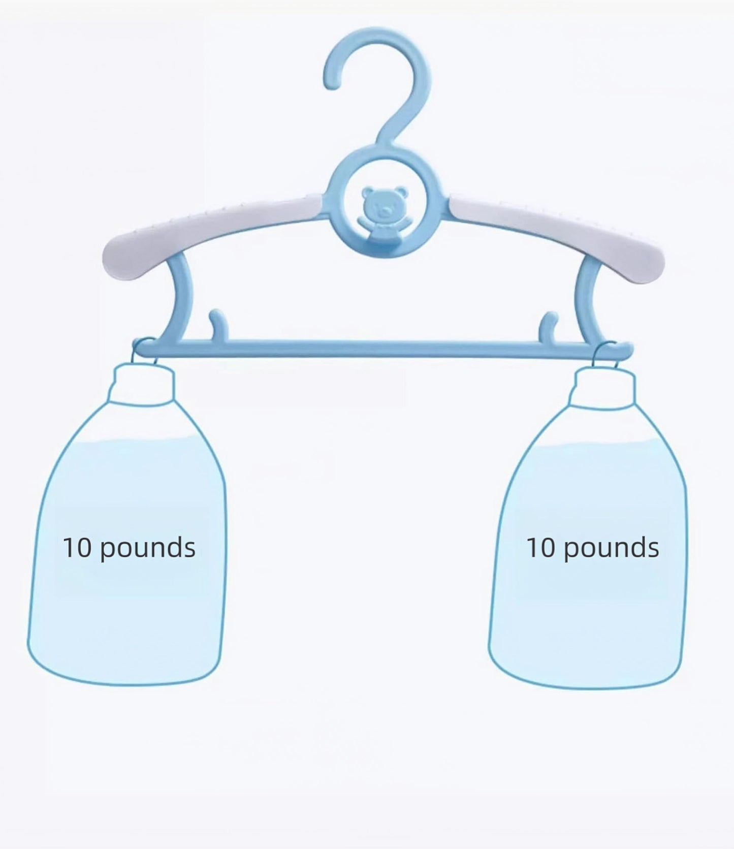 Baby Coat Hangers Small Clothes Hangers First Steps Pack of 10 -Baby Blue (blue)