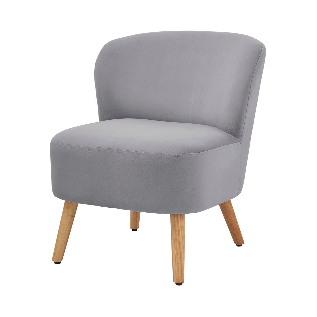 GFW Evie Velvet Accent Chair, Upholstered Occasional Chair with Curved Back & Wooden Legs