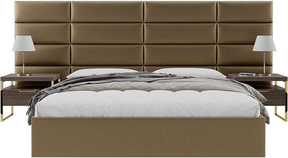 VANT Upholstered Accent Wall Panels - Packs of 4 - Easy to Install - Twin-King Size Headboard (91cm Wide, Metallic Gold)