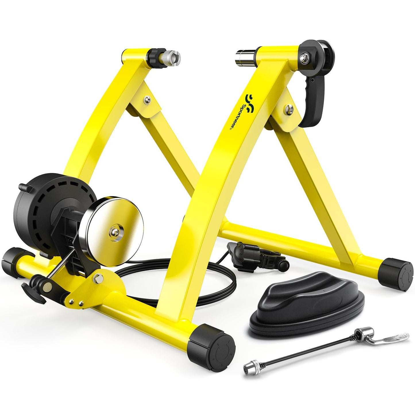 Sportneer Turbo Trainer, Bike Trainer with 6 Resistance Settings for Indoor Bike Trainer Stand Steel Bicycle Exercise Magnetic Stand with Noise