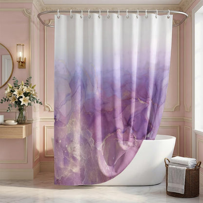 Rohxyzo Purple Gradient Abstract Shower Curtain, Modern Ink Art Polyester Fabric Shower Curtain for Bathroom, Wet Room Shower Curtain 180 x 180 cm