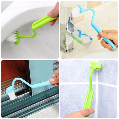 EQLEF Curved Plastic Toilet Brush Cleaning Toilet Corner Rim (3 Pcs)