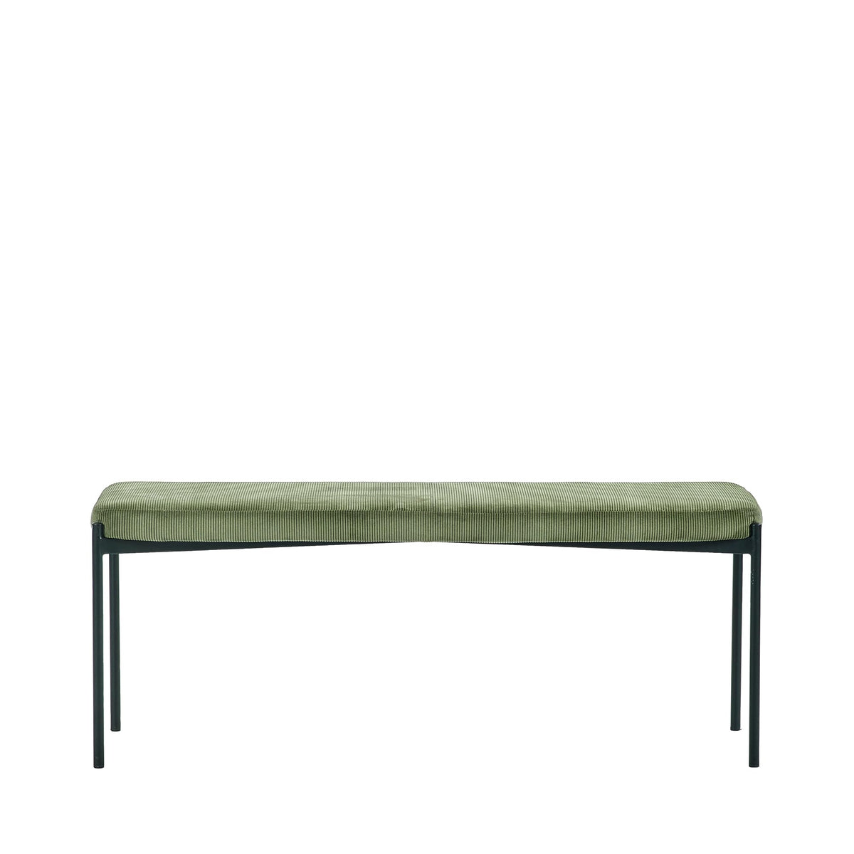 Julian Bowen Leonie Dining Bench for 2, Corduroy, Green - H47.5 x W120cm