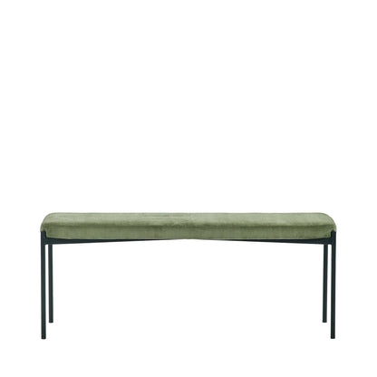 Julian Bowen Leonie Dining Bench for 2, Corduroy, Green - H47.5 x W120cm