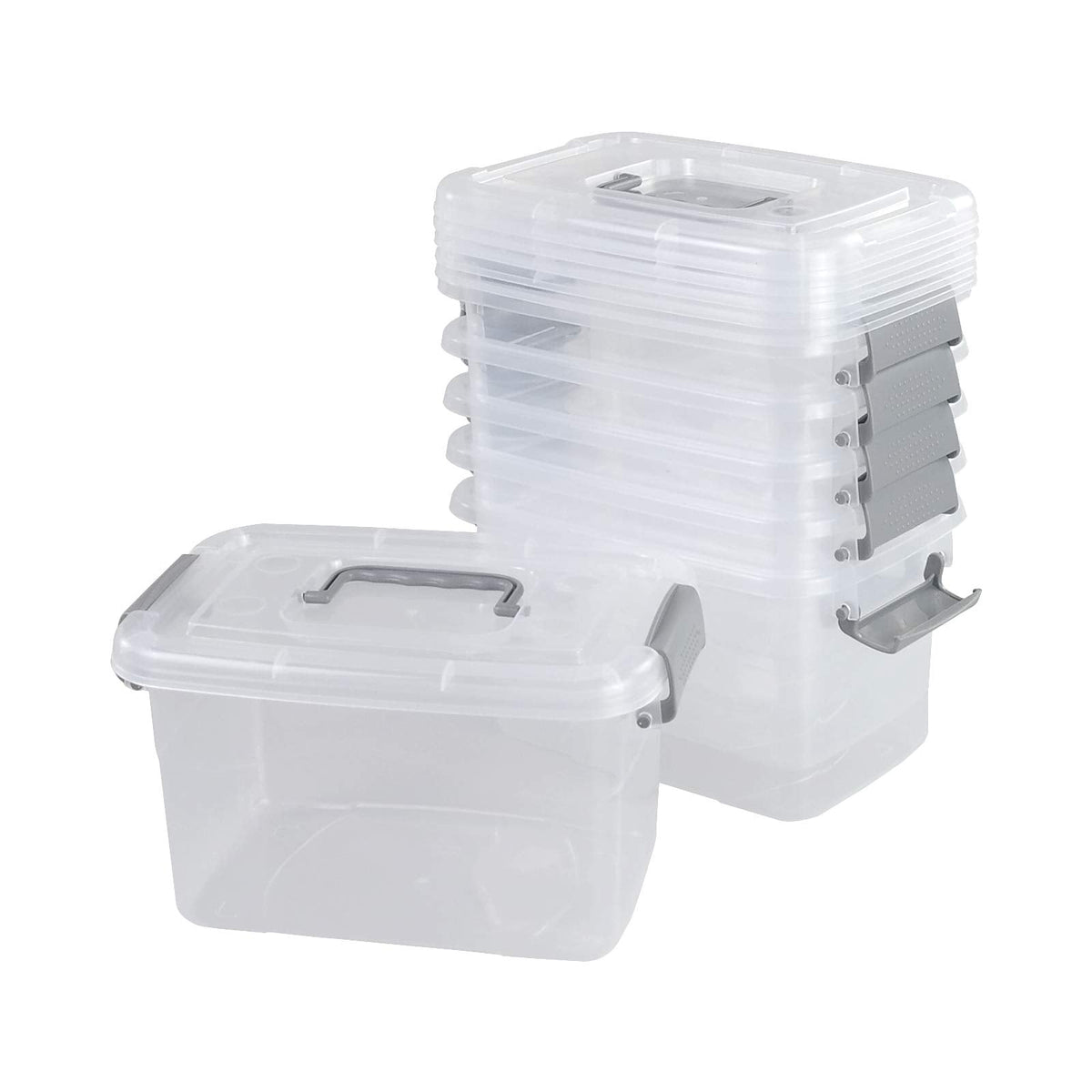 Joyeen Clear Storage Boxes, Small Plastic Storage Boxes with Lids, Set of 6