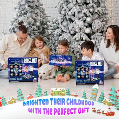 Dance Mat, 2024 Light Up 8-Button Dance Pad with Wireless Bluetooth, Upgraded Flowing Light Control System with Stands, Kids Toys Music Games Birthday for 3-12 Year Old Boys Girls