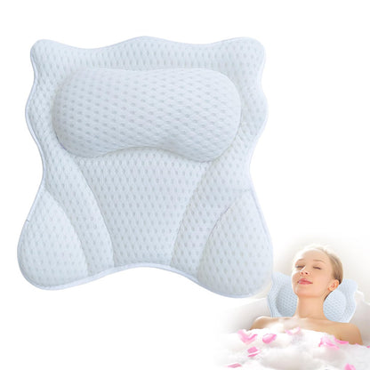 Bath Pillow,Bath Pillows for Head and Neck with 6 Suction Cups,Bath Cushion