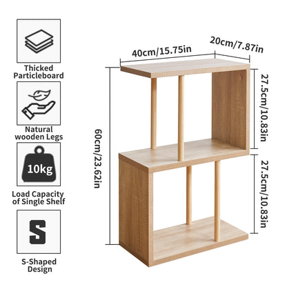 Aibiju 3-Tiered S-Shaped Side Table for Small Spaces, Freestanding Side Table, Sofa End Table, Narrow End Table