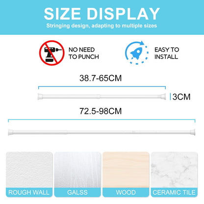Zipglo Small Tension Rod 39-98 cm Adjustable Tension Pole No Drill Extendable Curtain Poles