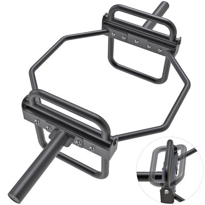 Kipika Barbell Olympic Trap Bar, Hex Bar, Shrug Bar, Deadlift Bar with Stand and Folding Handles for Olympic Weight Lifting, Shrugs, Squats, Solid 2