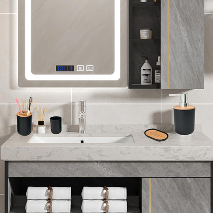 Yorkmills 6 Pieces Black Bathroom Accessories set