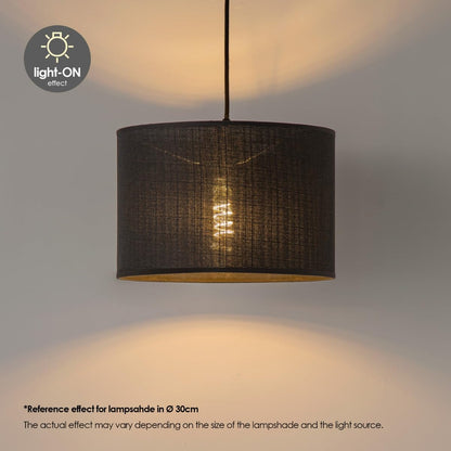 Home Sweet Home Modern Canvas Lampshade | Cylinder | 40/40/22 cm | Dark Grey | Fabric Cotton Lampshade | for E27 Lamp Socket | RoHS Tested | Suitable