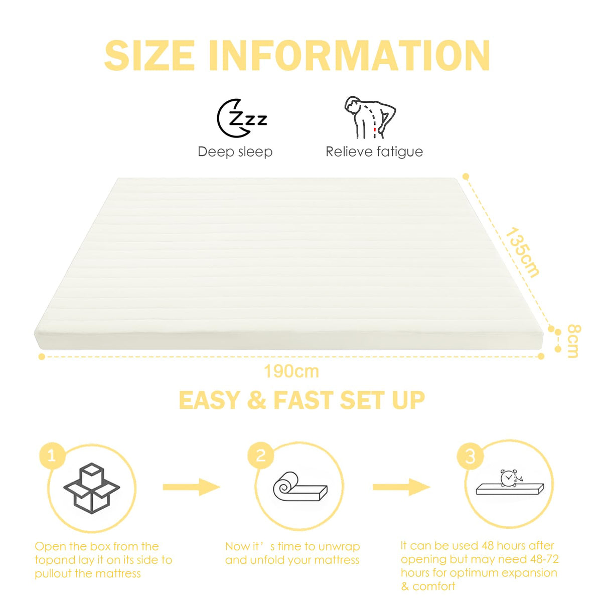 MeMoreCool Roll Up Floor Mattress Double 190x135cm, Beige