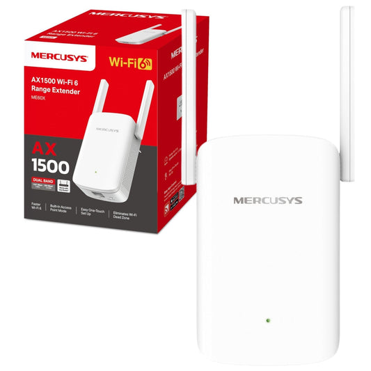MERCUSYS ME60X WiFi 6 AX1500Mbps Extender and Internet Booster, Gigabit Ethernet Port, TP-Link WiFi Extender, WiFi Booster Range Extender, EasyMesh,