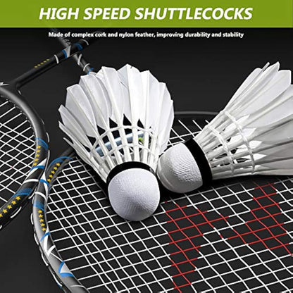 Nalax Badminton Set,2 Player Badminton Rackets Carbon Fiber Racquet with 3 Shuttlecocks and 1 Carrying Bag,Backyard Games for Outdoor,Garden,Beach,Family Fun Game