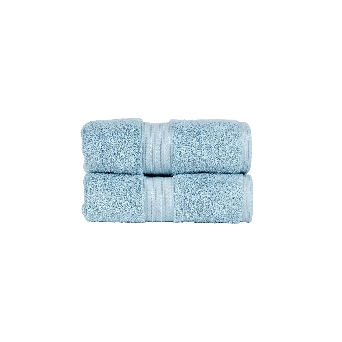 Christy Renaissance 2 Hand Towels Set | Soft Chambray Blue | 100% Egyptian Cotton Pile | Luxuriously Soft and Super Absorbent | 675 GSM