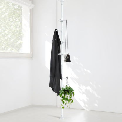DAKEPOLE Freestanding Coat Rack, Adjustable Tension Pole 140-310cm with 12 Hooks for Coats, Jackets, Hats | No Drill Hanging Storage for Hallway