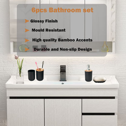 Yorkmills 6 Pieces Black Bathroom Accessories set