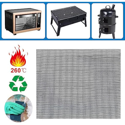 GWHOLE BBQ Grill Mat 4Pcs Non Stick Barbecue Sheets Reusable for Charcoal Gas Grill Meat Vegetable Cooking,40 * 30cm