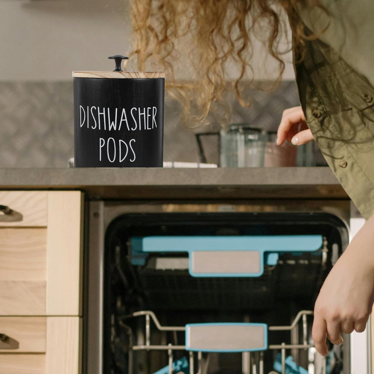 BESPORTBLE Dishwasher Pod Holder with Lid Round Dishwasher Tablet Storage Container for Laundry Laundry Tablet Container Storage Bin with Lid for